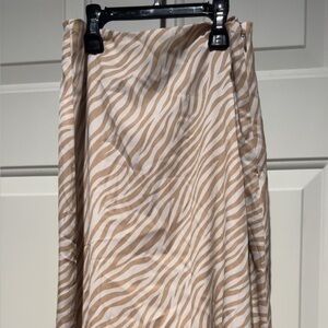 Ann Taylor Tan and White Zebra Skirt